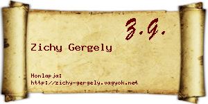 Zichy Gergely névjegykártya